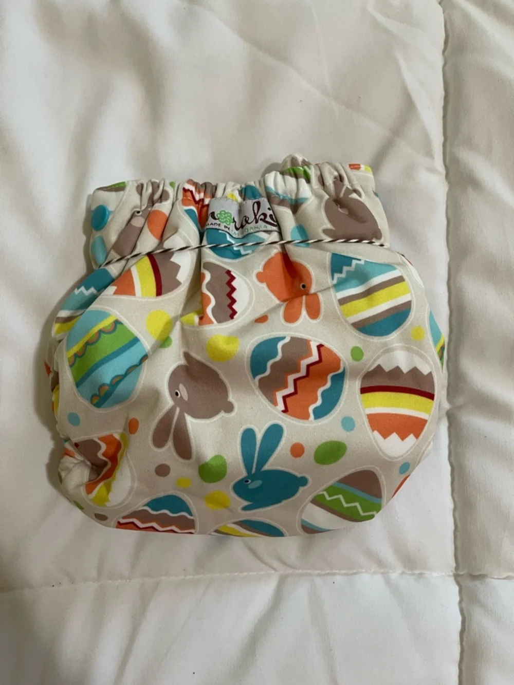 Moraki Kids All-in-Two Pocket Cloth Diaper - Colorful Easter Egg Print